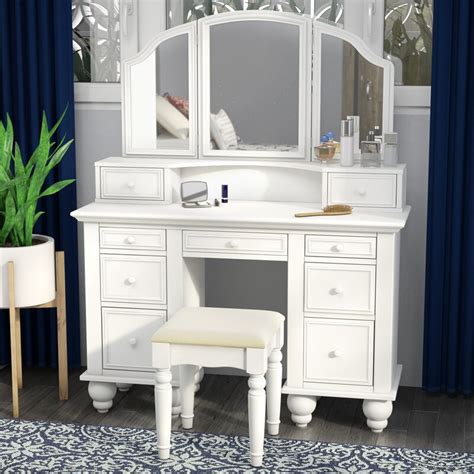 This vanity set with mirror from charlton home can be easily cleaned with a damp, soft cloth. Anthonyson Transitional Vanity Set with Mirror & Reviews ...