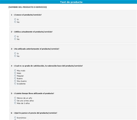 Ejemplo De Encuesta De Mercado Para Producto Nuevo Compartir Ejemplos