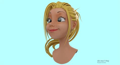 Cartoon Woman Head B1 3d Model 49 Max Obj Unknown Free3d