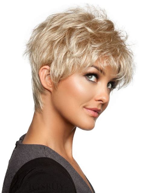 This short blonde hair does require maintenance about every six to eight weeks for both haircut and short blonde highlights. Short Slightly Fluffy Wispy 8 Inches Bang Pixie Hairstyle ...