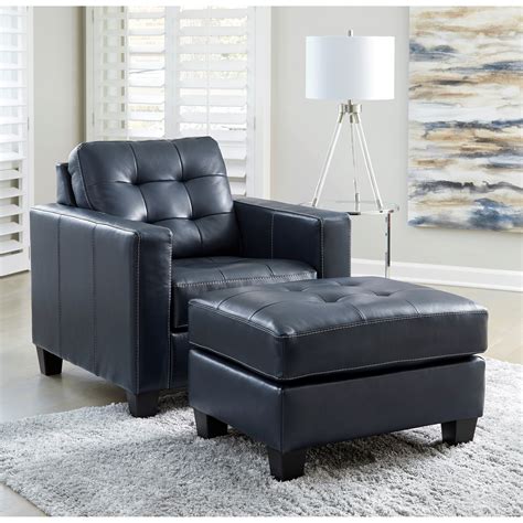 Lumisource izzy industrial faux leather lounge chair and ottoman set. Signature Altonbury Contemporary Chair and Ottoman Set ...