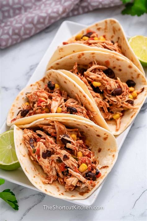 Crockpot Shredded Chicken Tacoseasy Recipe The Shortcut Kitchen