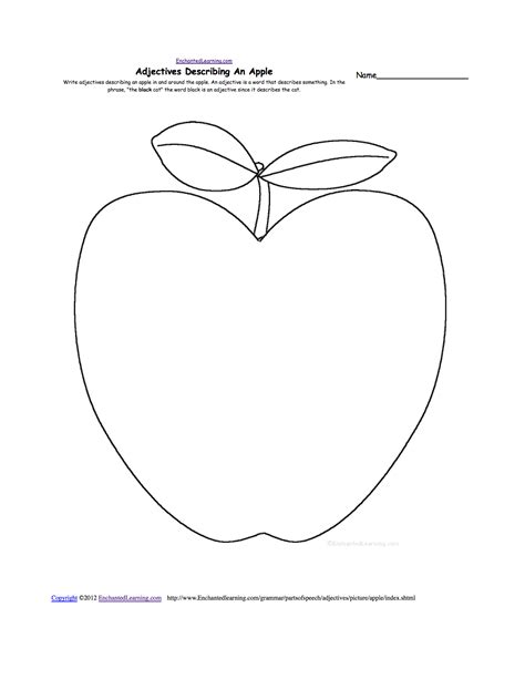 Apple Outline Printable Teacher Worksheet Activities For Kids A For