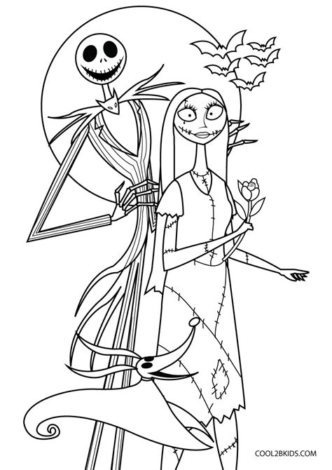Nightmare Before Christmas Jack And Sally Coloring Pages Coloring Cool