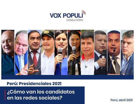 ¿piensas que en las elecciones presidenciales de noviembre del próximo año votará menos, la misma cantidad o más gente que en el último plebiscito? Perú: Presidenciales 2021 ¿Cómo van los candidatos en las redes sociales? - Vox Populi