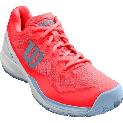 Wilson Womens Rush Pro 3 Tennis Shoes Fiery Coralwhiteblue