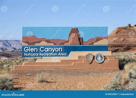 Glen Canyon National Recreation Area Entrance Sign Editorial