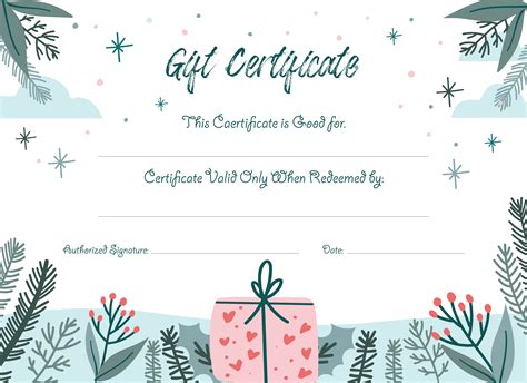 Best Free Printable Christmas Gift Certificate Templates Gift
