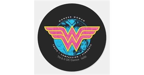 Truth Compassion Strength Comic Wonder Woman Logo Classic Round Sticker