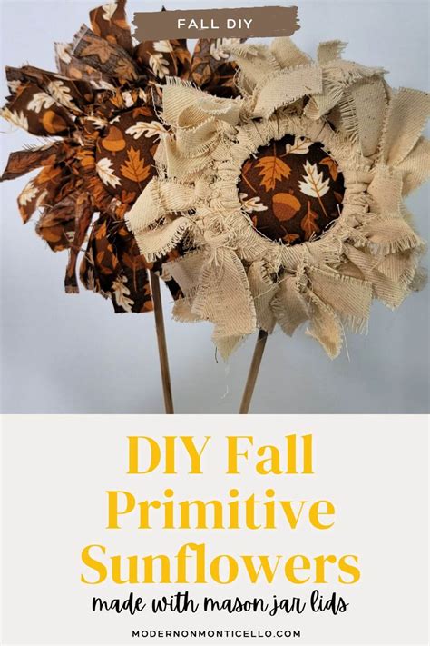 Primitive Sunflowers From Fabric Scraps Modern On Monticello