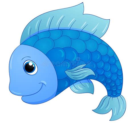 Cute Blue Fish Stock Vector Image Of Mascot Beautiful 59528938