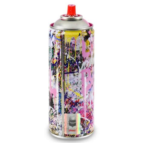 Mr Brainwash Signed Gold Rush Pink Le Hand Painted Spray Can 125