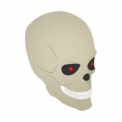 Bone Cartoon Evil Head Isometric Scary Skull Icon Download On