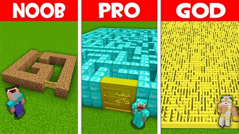 Minecraft Noob Vs Pro Vs God Giant Maze Build Challenge Noob Build