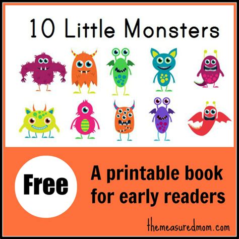 Free 10 Little Monsters Printable Reading Book Free Homeschool Deals