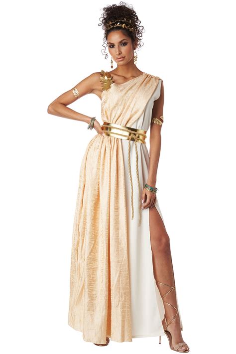 California Costume Golden Goddess Adult Women Medieval Greek Outfit