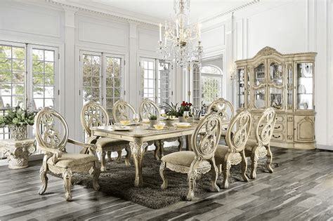 Tuscan Villa Antique White Traditional Formal Dining Room