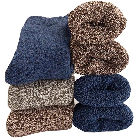 Mens Heavy Thick Wool Socks Soft Cozy Warm Comfort Knit Winter Crew