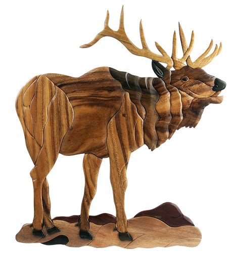 Intarsia Elk Moose R Uscom Log Cabin Decor