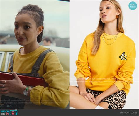 Wornontv Ola’s Yellow Banana Sweatshirt On Sex Education Patricia Allison Clothes And