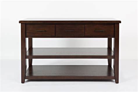 3 Drawer Sofa Table With 2 Lower Shelf Dark Brown