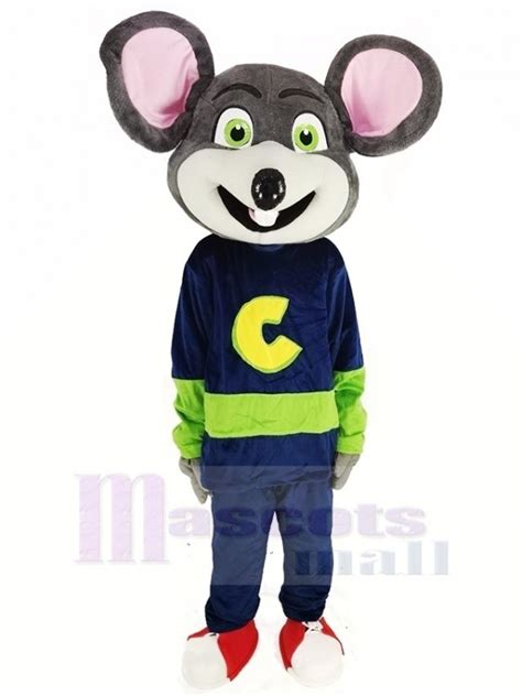 Chuck E Cheese Mascot Costume Mouse With Green Eyes