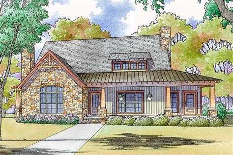 Rustic Country House Plan With Vaulted Master Suite 70573mk