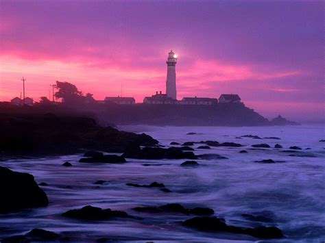 Beautiful Landscape Ocean Sunset Sunrise Lighthouse Feellng •