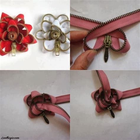 Diy Zipper Flower Tutorial Diy And Crafts