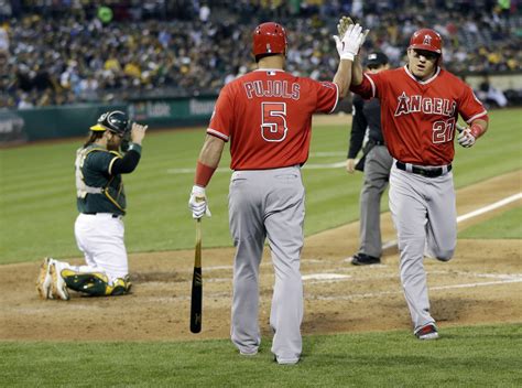 Pujols And Trout Drive In Two Runs Each As Angels Win 6 4 To Sweep Twins Plus More Mlb Scores
