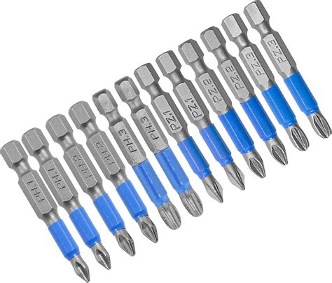 Uenhoy 12 Pcs Magnetic Phillips Pozidriv Screwdriver Bit Set PH1