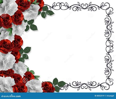 Wedding Border Red Roses Ornamental Royalty Free Illustration