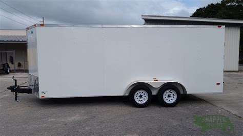 7x18 TA Trailer White Ramp Side Door Extra Height Snapper Trailers