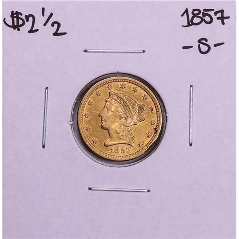 1857 S 2 12 Liberty Head Quarter Eagle Gold Coin