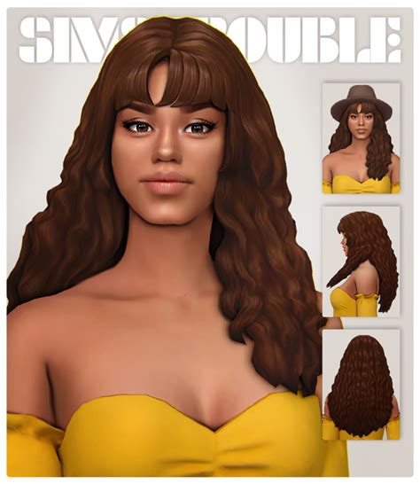 Sensational Long Volumized Curls Hairstyle Sims Hair Mod