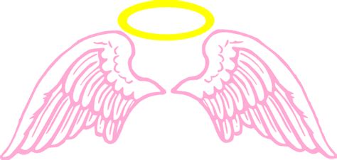 Cute Pink Angel Wings With Halo Clip Art At Vector Clip Art