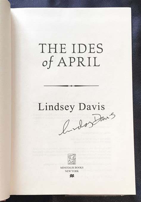 The Ides Of April Lindsey Davis First Us Edition First Printing