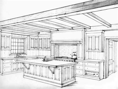 Kitchen Perspective Drawing 2 Point Perspective Kitchen Drawing