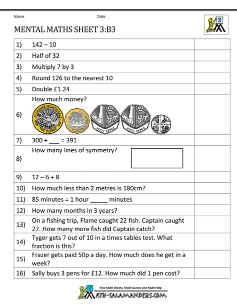 These preschool math worksheets pdf are being designed to improve the lateral thinking and cognitive skills of children.prekinders math printables give the opportunity to exercise on every single topic in a very simple manner which is also easy for children to understand. Mental Maths Year 3 Worksheets