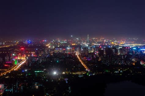 Night View Of Beijing Skyline From The Jingshan Park Editorial Stock