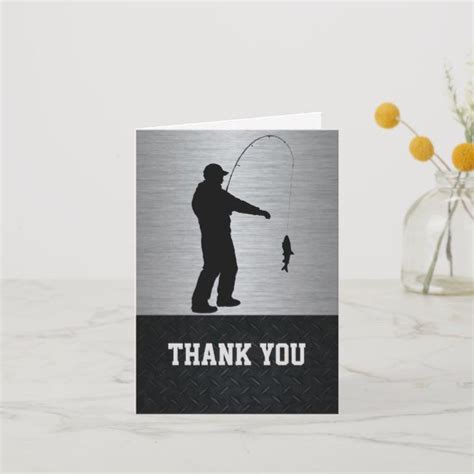Thank You Mens Fishing Note Card Zazzle Funny Birthday Cards