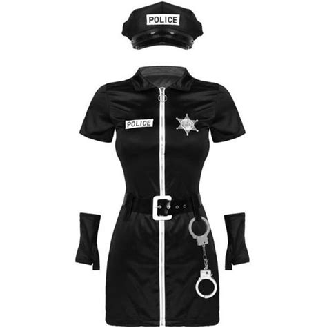 D Guisement Polici Re Femme Sexy Costume Tenue Erotique Mini Robe