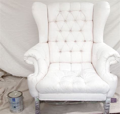 We used modern upholstery techniques to recover and repair his. How to Paint Upholstery: Old Fabric Chair Gets Beautiful ...