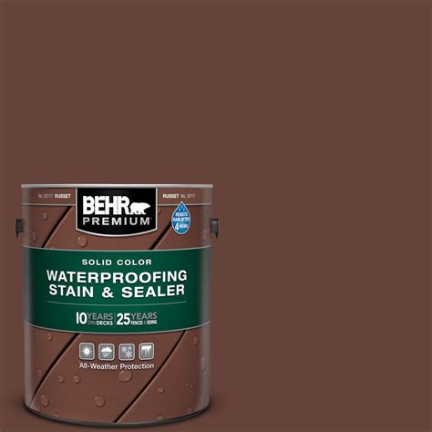 Behr Premium 1 Gal Sc 117 Russet Solid Color Waterproofing Exterior