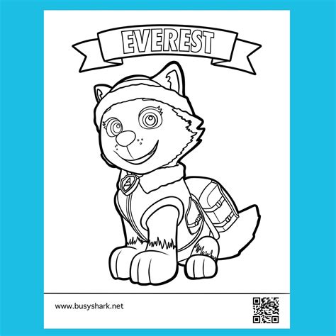 Paw Patrol Everest Free Coloring Page Busy Shark