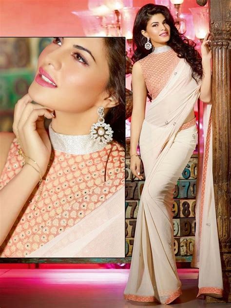 Jacqueline Fernandez In Party Wear Sarees By Lalit Khatri From
