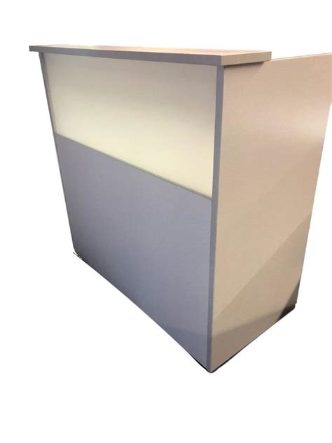 Reception Desk In Silver With Frosted Glass Etsy Reception Desk