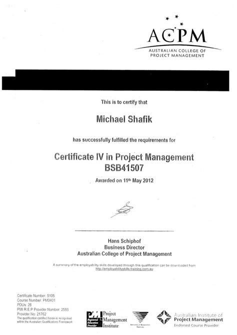 Cert Iv In Project Management