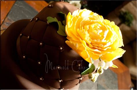Quilted Chocolate Cake With Peony Topper Cakecentral Com