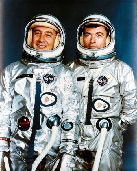 Astronauts Virgil I Grissom Left Gemini 3 Command Pilot And John W